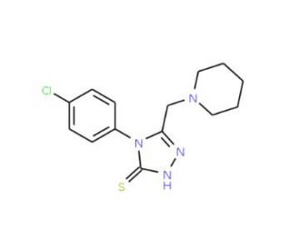 4-(4-chlorophenyl)-5-(piperidin-1-ylmethyl)-4H-1,2,4-triazole-3-thiol (CAS 65924-81-4) - chemical structure image