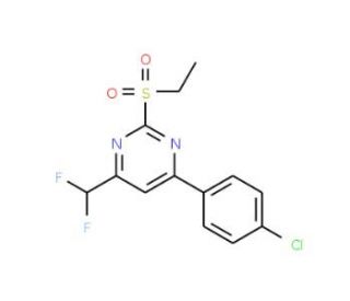 4-(4-Chlorophenyl)-6-(difluoromethyl)-2-(ethylsulfonyl)pyrimidine (CAS 862678-12-4) - chemical structure image