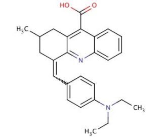 4-(4-Diethylamino-benzylidene)-2-methyl-1,2,3,4-tetrahydro-acridine-9-carboxylic acid - chemical structure image