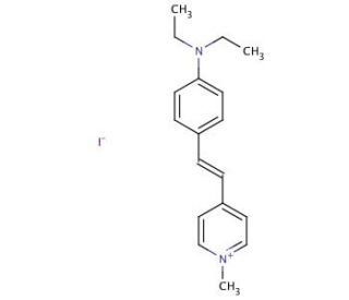 4-(4-Diethylaminostyryl)-1-methylpyridinium iodide (CAS 105802-46-8) - chemical structure image