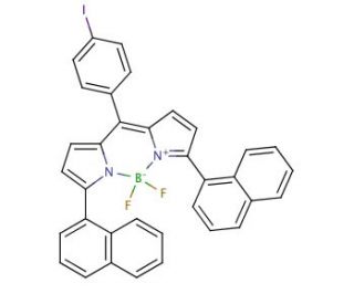 4,4-Difluoro-8-(4&prime;-iodophenyl)-1,7-bis-(1&prime;-napthyl)-4-bora-3&alpha;,4&alpha;-diaza-s-indacene (CAS 216255-54-8) - chemical structure imag