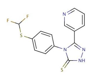 4-(4-Difluoromethylsulfanyl-phenyl)-5-pyridin-3-yl-4H-[1,2,4]triazole-3-thiol - chemical structure image