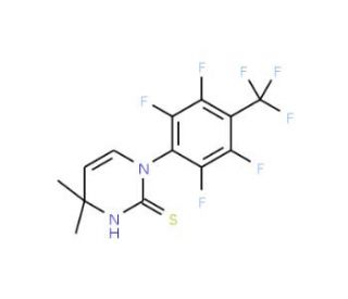 4,4-Dimethyl-1-[2,3,5,6-tetrafluoro-4-(trifluoro-methyl)phenyl]-1,4-dihydropyrimidine-2-thiol - chemical structure image