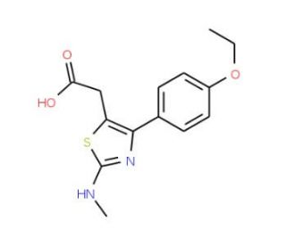 [4-(4-Ethoxy-phenyl)-2-methylamino-thiazol-5-yl]-acetic acid - chemical structure image