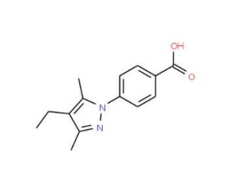 4-(4-Ethyl-3,5-dimethyl-pyrazol-1-yl)-benzoic acid - chemical structure image
