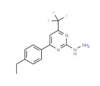 4-(4-Ethylphenyl)-2-hydrazino-6-(trifluoromethyl)-pyrimidine - chemical structure image
