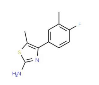 4-(4-Fluoro-3-methyl-phenyl)-5-methyl-thiazol-2-ylamine - chemical structure image