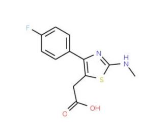 [4-(4-Fluoro-phenyl)-2-methylamino-thiazol-5-yl]-acetic acid - chemical structure image