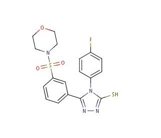 4-(4-Fluoro-phenyl)-5-[3-(morpholine-4-sulfonyl)-phenyl]-4H-[1,2,4]triazole-3-thiol - chemical structure image