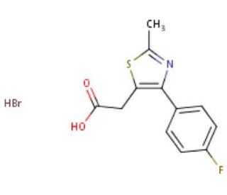 [4-(4-fluorophenyl)-2-methyl-1,3-thiazol-5-yl]acetic acid hydrobromide (CAS 1171665-55-6) - chemical structure image