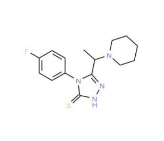 4-(4-fluorophenyl)-5-(1-piperidin-1-ylethyl)-4H-1,2,4-triazole-3-thiol - chemical structure image