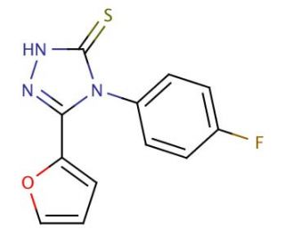 4-(4-fluorophenyl)-5-(2-furyl)-4H-1,2,4-triazole-3-thiol - chemical structure image
