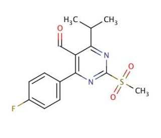 4-(4-Fluorophenyl)-5-formyl-6-isopropyl-2-methylsulfonylpyrimidine (CAS 849470-61-7) - chemical structure image