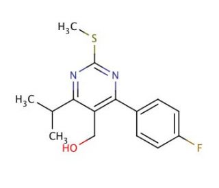 4-(4-Fluorophenyl)-5-hydroxymethyl-6-isopropyl-2-methylthiopyrimidine (CAS 895129-11-0) - chemical structure image