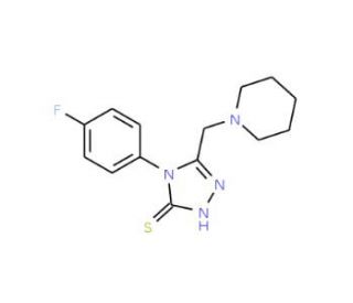 4-(4-fluorophenyl)-5-(piperidin-1-ylmethyl)-4H-1,2,4-triazole-3-thiol - chemical structure image