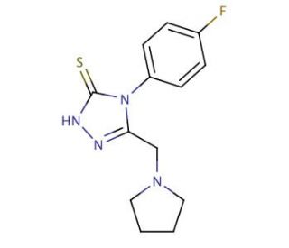 4-(4-fluorophenyl)-5-(pyrrolidin-1-ylmethyl)-4H-1,2,4-triazole-3-thiol - chemical structure image