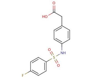 (4-{[(4-fluorophenyl)sulfonyl]amino}phenyl)acetic acid - chemical structure image