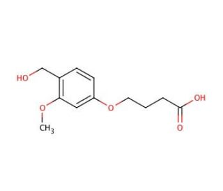 4-(4-Hydroxymethyl-3-methoxyphenoxy)butyric acid (CAS 136849-75-7) - chemical structure image