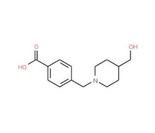 4-{[4-(hydroxymethyl)piperidin-1-yl]methyl}benzoic acid - chemical structure image