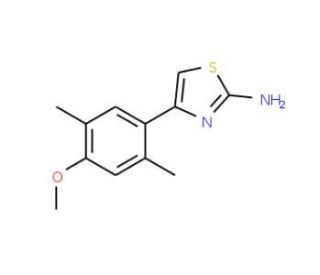4-(4-Methoxy-2,5-dimethyl-phenyl)-thiazol-2-ylamine (CAS 879053-77-7) - chemical structure image