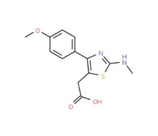 [4-(4-Methoxy-phenyl)-2-methylamino-thiazol-5-yl]-acetic acid - chemical structure image