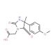 [4-(4-methoxyphenyl)-4-methyl-2,5-dioxoimidazolidin-1-yl]acetic acid - chemical structure image