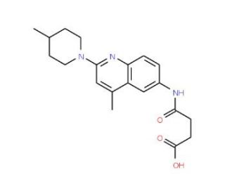 4-{[4-Methyl-2-(4-methylpiperidin-1-yl)quinolin-6-yl]amino}-4-oxobutanoic acid - chemical structure image