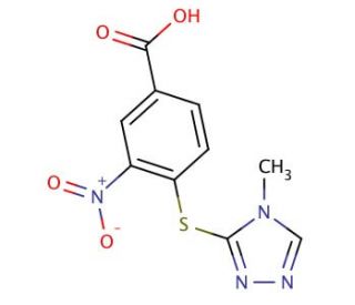 4-(4-Methyl-4H-[1,2,4]triazol-3-ylsulfanyl)-3-nitro-benzoic acid - chemical structure image
