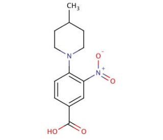 4-(4-Methyl-piperidin-1-yl)-3-nitro-benzoic acid (CAS 312921-75-8) - chemical structure image