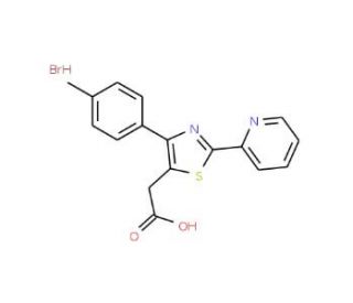 [4-(4-methylphenyl)-2-pyridin-2-yl-1,3-thiazol-5-yl]acetic acid hydrobromide - chemical structure image