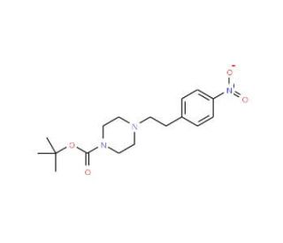4-(4-nitrophenethyl)piperazine-1-carboxylic acid tert butyl ester (CAS 130636-60-1) - chemical structure image