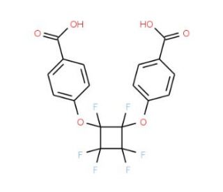 4,4&prime;-((1,2,3,3,4,4-hexafluorocyclobutane-1,2-diyl) bis(oxy))dibenzoic acid - chemical structure image