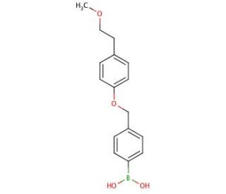 4-[(4&prime;-(2-Methoxyethyl)phenoxy)methyl]phenylboronic acid (CAS 870779-00-3) - chemical structure image