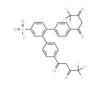 4,4&prime;-Bis(1&prime;&prime;,1&prime;&prime;,1&prime;&prime;-trifluoro-2&prime;&prime;,4&prime;&prime;-butanedione-6&prime;&prime;-yl)-chlorosulfo-o-terphenyl (CAS 525560-81-0) - chemical structure ima