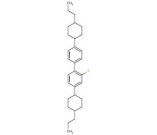 4,4&prime;-Bis(trans-4-propylcyclohexyl)-2-fluorobiphenyl (CAS 102714-93-2) - chemical structure image