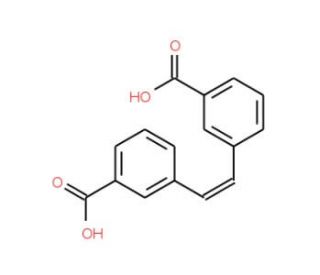 4,4&prime;-cis-Stilbenedicarboxylic acid (CAS 133005-88-6) - chemical structure image