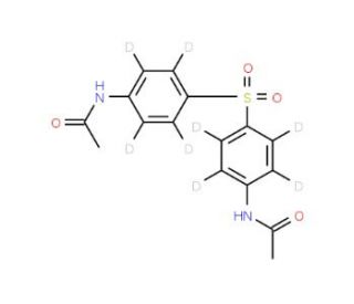 4,4&prime;-Di-N-acetylamino-diphenylsulfone-d8 (CAS 557794-37-3) - chemical structure image