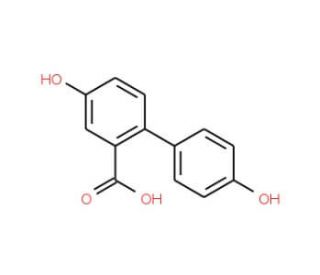 4,4&prime;-Dihydroxy-biphenyl-2-carboxylic acid (CAS 53197-57-2) - chemical structure image