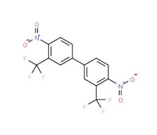 4,4&prime;-Dinitro-3,3&prime;-bis(trifluoromethyl)biphenyl (CAS 363-95-1) - chemical structure image