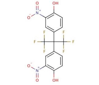 4,4&prime;-(Hexafluoroisopropylidene)-2.2&prime;-dinitro-diphenol (CAS 73340-33-7) - chemical structure image