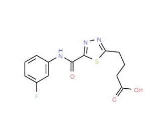 4-(5-{[(3-Fluorophenyl)amino]carbonyl}-1,3,4-thiadiazol-2-yl)butanoic acid - chemical structure image
