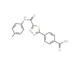 4-(5-{[(4-Fluorophenyl)amino]carbonyl}-1,3,4-thiadiazol-2-yl)benzoic acid - chemical structure image