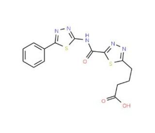 4-(5-{[(5-Phenyl-1,3,4-thiadiazol-2-yl)amino]-carbonyl}-1,3,4-thiadiazol-2-yl)butanoic acid - chemical structure image