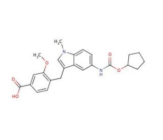 4-[[5-[[(Cyclopentyloxy)carbonyl]amino]-1-methyl-1H-indol-3-yl]methyl]-3-methoxybenzoic Acid (CAS 107754-20-1) - chemical str
