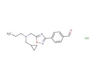 4-(5-{[(Cyclopropylmethyl)(propyl)amino]methyl}-1,2,4-oxadiazol-3-yl)benzaldehyde hydrochloride - chemical structure image