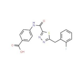 4-({[5-(2-Fluorobenzyl)-1,3,4-thiadiazol-2-yl]-carbonyl}amino)benzoic acid - chemical structure image