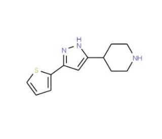 4-[5-(2-Thienyl)-1H-pyrazol-3-yl]piperidine - chemical structure image