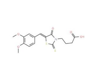 4-[5-(3,4-Dimethoxy-benzylidene)-4-oxo-2-thioxo-thiazolidin-3-yl]-butyric acid (CAS 18623-44-4) - chemical structure image