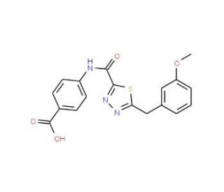 4-({[5-(3-Methoxybenzyl)-1,3,4-thiadiazol-2-yl]-carbonyl}amino)benzoic acid - chemical structure image