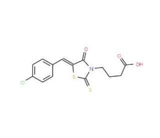 4-[5-(4-Chloro-benzylidene)-4-oxo-2-thioxo-thiazolidin-3-yl]-butyric acid (CAS 17385-93-2) - chemical structure image
